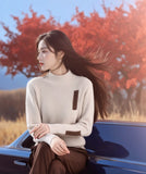 Half-High Red Sweater Women's Autumn And Winter Thick Knitted Shirt Fashion Life Year Short-Lived In The Middle Of The Year To Play The Bottom Shirt HZ1208