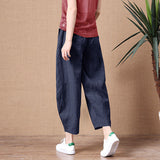Small Cotton Wide Leg Pants Women 2025 Summer New Loose Large Size Linen Nine Casual Pants Outside Wearing HZ1220
