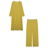 2025 New Women's Open Fork Long Top Trop Set HZ1220