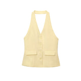 Z Autumn New Back Hanging Neck Vest 8364532 Broad Leg Pants 8365532 HZ1208