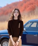 Half-High Red Sweater Women's Autumn And Winter Thick Knitted Shirt Fashion Life Year Short-Lived In The Middle Of The Year To Play The Bottom Shirt HZ1208