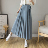 Trousers Women 2025 Early Spring New Korean Pressure Folded Skirt Broad Legs Long Pants HZ1220