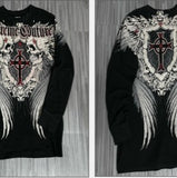 0511 Men's Day Retro Angel Round-Neck Long-Sleeved T-Shirt T-Shirt On The Head Of The Coat With Long-Sleeved Pure Cotton HZ1208