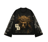 Cotton Long-Sleeved Blouse Loose Statue Of Liberty Chao Street Youth Wind HZ1208