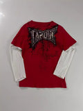 New Street Trendy TAPOUT Printed T-Shirt Fake Two-Piece Blouse Casual Hip-Hop Long-Sleeved T-Shirt HZ1208