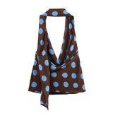 Summer New Thin Scarf Wave Dot Hanging Neck Collar Blouse 3756352 Skirt 6929511 HZ1208