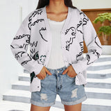 Yangyang Long-Sleeved Knitted Autumn And Winter New Coat Loose Cartoon Dinosaur Cardigan HZ1208