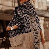Street Loose Leopard-Print Letter Jahua Casual Hoodie Medium Long Women's Sweater Cardigan Woman HZ1208