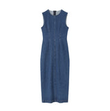 Temperament Sleeveless Denim Dress With Hip Dress Women's Summer 2025 New Waist-Skinny French Vest Skirt HZ1220