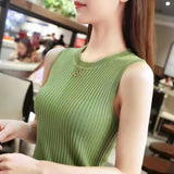 In The Summer Of 2025, Women Wear A Vest Wearing A T-Shirt With A Tight-Fitting Knitted Top Loose Large-Size Slings HZ1220