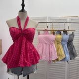 Spice Girls Irregular Slings Sherse Women's New Sexy Leaf Leaf Blitting Short Blouse 9211 HZ1208