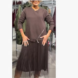 2025 Autumn And Winter Dress New Korean Version Of The Big-Size Fat MM Loose Popular Shirt Dress HZ1208