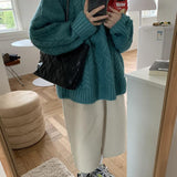 In The Autumn And Winter Of 2025, The Loose Wear Of The Sweater Women's Net Red Fried Street Gentle Wind Thicked Knitted Shirt HZ1220