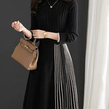 Autumn And Winter With Coat Knitted Dress Women's Long-Tender Large-Size Loose 100-Folded Cashmere Sweater Dress Woman HZ1220
