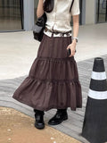 Vintage Brown High-Rise Slim Skirt 2025 Layer Sense A Skirt Simple New Medium And Long Skirt HZ1220