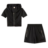 2025 Women's Women's Solid Color Sports Leisure Suit With Hat Zipper Two Sets HZ1220