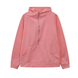 2025 Autumn And Winter New Fashion Leisure Sports Semi-Zip Hooded Short Plus Velvet Wear HZ1220