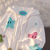 2025 New Kulo Cartoon Hooded Girl Sticker Sweater Cardigan Jacket New HZ1208