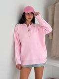 Vintage College Polo Collar Solid Color Loose Sweater Soft Tones Softly Wear Knitted Skin Fabric Tops HZ1208