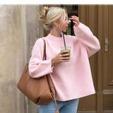 Easier Version Of The New Winter 2025 Pink Sweet Round Neck Casual Jacket Sweater HZ1220