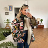 2025 New Autumn And Winter Printing Imitation Cashmeal Cotton Clothes Comfortable Leisure Horn Sleeve Loose Women's Cotton Clothes HZ1220