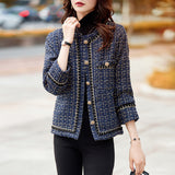 Small Fragrant Style Light Luxury Lady Lady Senior Sense Coat Long-Sleeved Autumn Winter Fashion New Women's Coarse Flowers. HZ1220