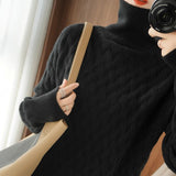High-Necked Sweater Women's Autumn And Winter 2025 New Thick Korean Version Of Loose Lazy Knitting Wool Bottom Shirt HZ1220