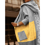 2025 Color Pocket Hooded Knitted Knitted Women's Long Cardigan Women's Coat Color Design HZ1208