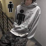 Ins Wind Personality Dark Print Sweater Long-Sleeved Hoodie Hoodie Retro Coat Street Trendy Y2k HZ1208
