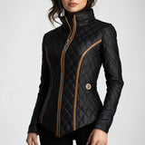 Autumn And Winter Women's Standing Collar Lightweight Quilt Cotton Suit Plus Cushion Zipper Coat MG569 HZ1220