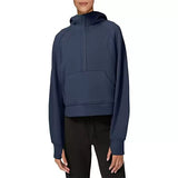 2025 Autumn And Winter New Fashion Leisure Sports Semi-Zip Hooded Short Plus Velvet Wear HZ1220