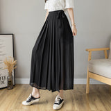 Trousers Women 2025 Early Spring New Korean Pressure Folded Skirt Broad Legs Long Pants HZ1220