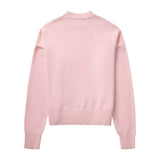 Easier Version Of The New Winter 2025 Pink Sweet Round Neck Casual Jacket Sweater HZ1220