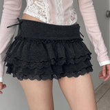 Wave Point Splicing Woven Half Skirt New In The Long Wooden Ear Temperament Elegant Ass Skirt Women Autumn HZ1220