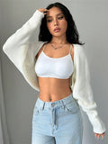 2025 New Loose Knitted Cardigan Short Sweater Shawl Jacket HZ1208