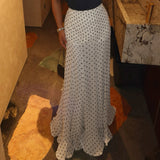 French Pure-Want Girl Sexy High-Waist Wave Dot Print Slimming Skirt Picnyle Leaf Side A Word Fishtail Skirt HZ1220