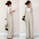 Explosion Solid Color 2025 Summer New Women's Slings Pure Color Casual Loose Broad Leg Pants HZ1220
