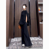 The Able Temperament Of Salt Feeling Fried Street Lively Age Reduction Chiffon Broad Leg Pants Two Sets Of Women's Summer HZ1220