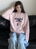 French Languid Wind Bow Embroidered Sweater Coat New Sweet Soft Glutinous Thick Knitting Blouse Tide In Autumn And Winter HZ1208
