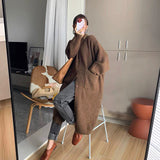 Autumn And Winter Women's Clothing New Design Feeling Thick Loose Temperament Lazy Coat Long Sweater Cardigan Woman HZ1220