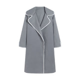 Autumn And Winter 2025 European Women's Double-Sided Hairs Long-Sleeved Knitted Long Coat Loose Wind Coat HZ1220