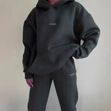 Autumn And Winter 2025 New Casual Jacket Set Plus Velvet Long Sleeve Fashion Thick Trousers Two Sets Of Women HZ1220