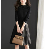 Autumn And Winter With Coat Knitted Dress Women's Long-Tender Large-Size Loose 100-Folded Cashmere Sweater Dress Woman HZ1220