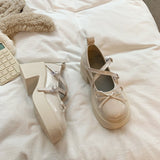 French Mary Jane Shoes Women's Summer 2025 New Shallow Thick Heel Single Shoe Bow With Skirt Jk Small Leather Shoes HZ1220