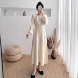 Autumn And Winter Goddess Fan Sweater Dress 2025 New Female Waist Thin French Style Knitted Dress Dress Dress Dress Dress HZ1220