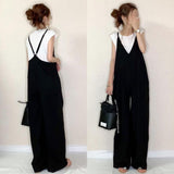 Evening Trousers 2025 Summer New Women's Slings Solid Color Casual Loose Broad Leg Pants HZ1220