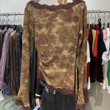 2025 New Summer Tie-Dye Lotus Side Mesh Yarn Irregular Fluttering Thai Mesh Wrap Tector Blouse HZ1208