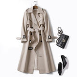 Windwear Women's Long-Term 2025 Spring And Autumn New Korean Version Of The Popular British Wind Over The Knee Coat HZ1220