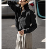 Slack Sense Simple Collar Jacket 2025 Spring And Autumn Dopamine Eye-Catching Basis Simple Waffle Coat Woman HZ1208