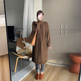 Autumn And Winter Women's Clothing New Design Feeling Thick Loose Temperament Lazy Coat Long Sweater Cardigan Woman HZ1220